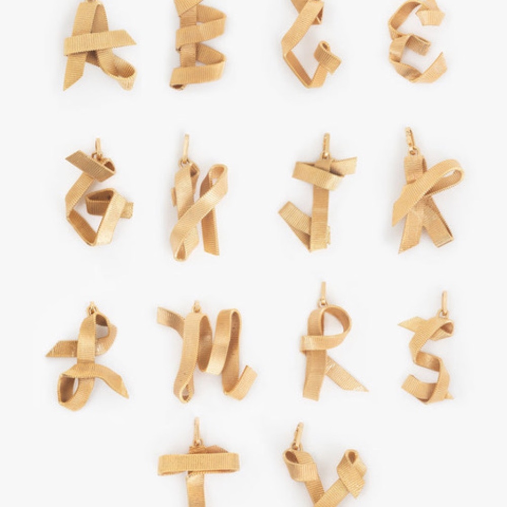 Clare V Ribbon Letter “S” charm